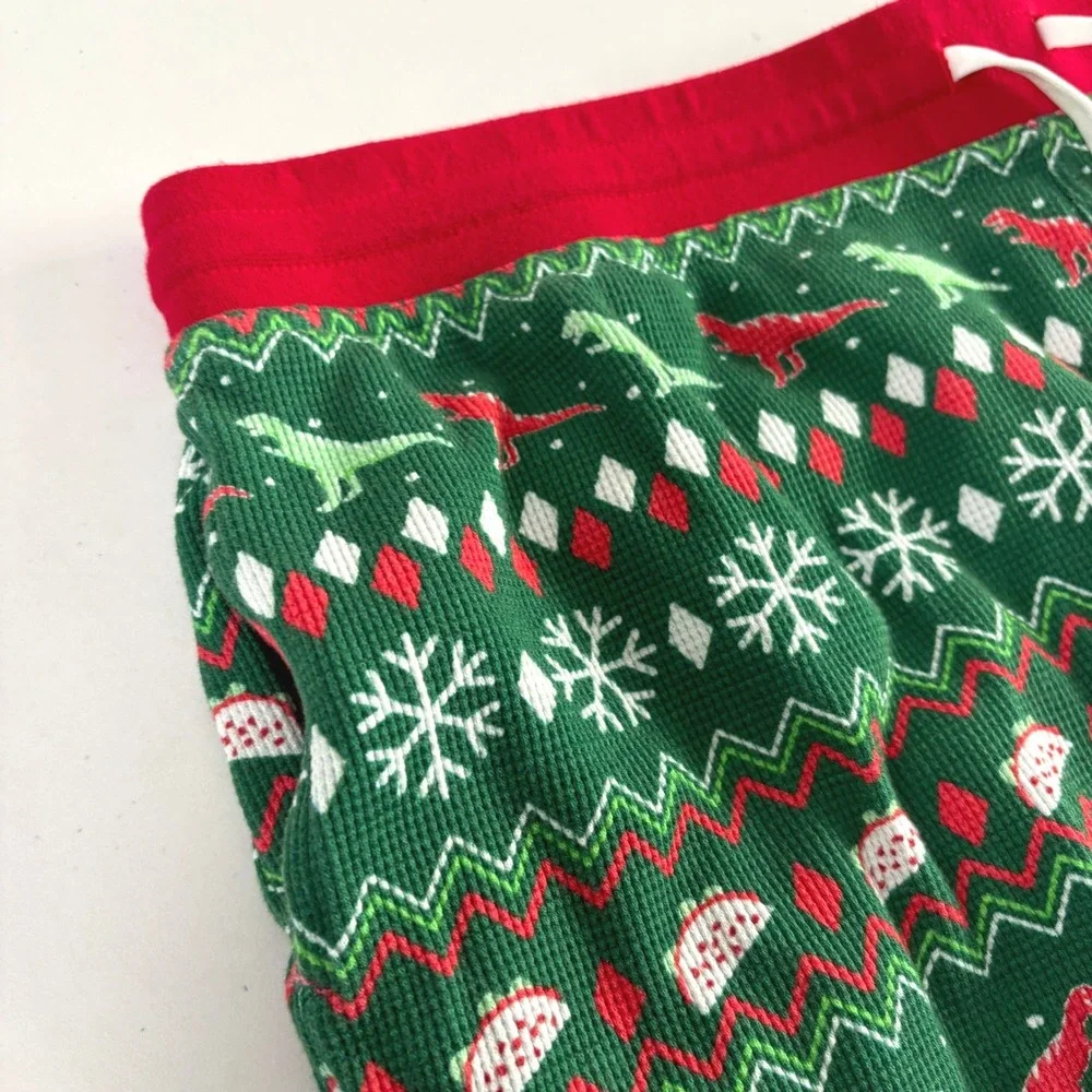 Chubbies Pajama Lounge Shorts Mens XL Green‎ Dinosaur Taco Waffle Knit Holiday